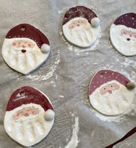 handprint santa ornament