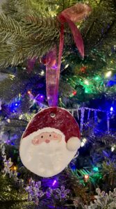 handprint santa ornament