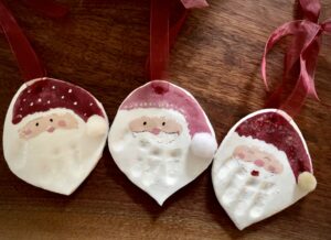 handprint santa ornament